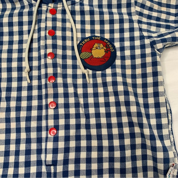 Rare VTG Sprocket’s Mervyns Blue & White Gingham Thru The Woods Baby Jumper 24mo - Picture 4 of 12